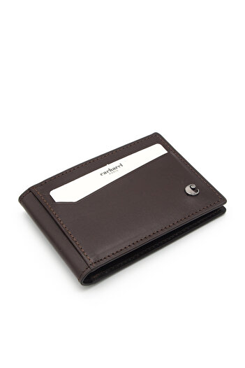 Cacharel Brown Analine Leather Credit Card Holder 0336D06