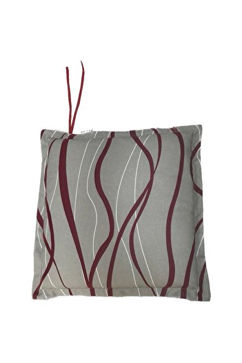 Ideal Garden Seat cushion, gray with pattern, 43x40x3 cm