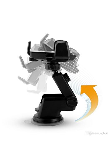 Bibilel Car Phone Holder, 2nd A1 Telescopic with Suction Cup Black