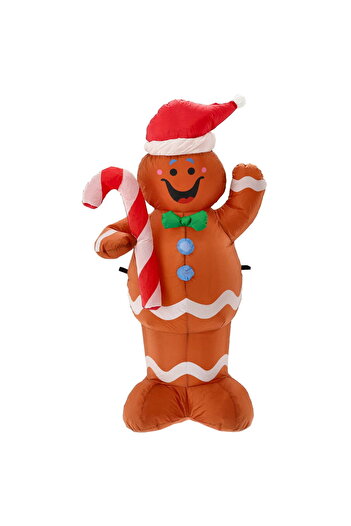 Selgot Inflatable gingerbread man figurine, 150 cm, LED lighting