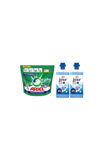 Ariel Promotional Package All in One PODS Mountain Spring Laundry Detergent Capsules, 65 washes + 2