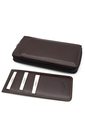 Cacharel Brown Analine Leather Unisex Wallet 21055D06