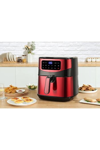 Swiss Pro Swiss Pro+ Air Fryer, 10L, 1800W, Red, 43.5x38.5x41.5cm