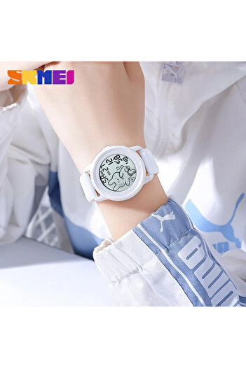 Skmei Children's Watch Sports Digital Casual Girls Boys Backlight White