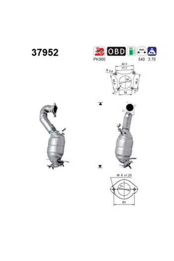 As Catalytic converter AUDI A3 (8P1) 2007-2012