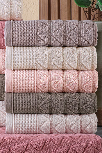 HRN Textile Набір рушників з бавовни Low Twist 50x90 см, 6 штук - м'які та поглинаючі