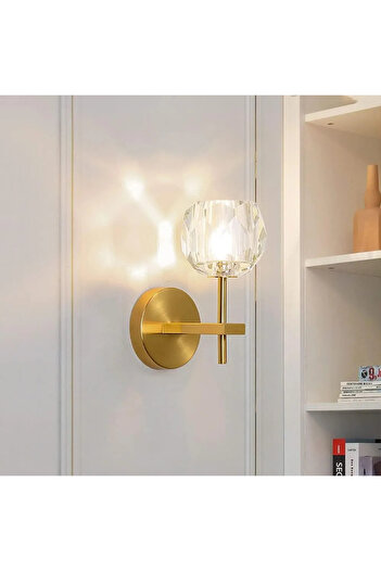 AFN A F N LIGHTINGS LED Bedside Wall Lamp Nordic Modern Crystal Wall Sconce Brushed Gold Indoor Wall