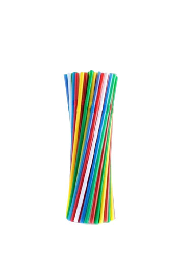 SİDE Set of 1000 flexible food-grade straws, 240x5 mm, multicolor