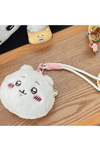 Miniso Chiikawa Chiikawa Hachiware Usagi Plush Pendant Wallet Kawaii Plushies Coin Purse Earphone Organizer