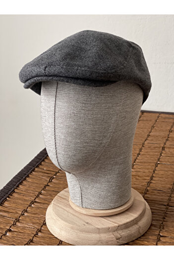 Rupen Kraft Χειμερινό καπέλο London Model από μάλλινο ύφασμα Unisex Flat Pocket Grey Beanie (Ελαστικό)