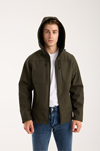 Store Men's Fleece-Lined Water and Windproof Softshell Outdoor Sports Jacket