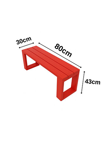 Faev El Yapımı Ahşap Bank 80x30x43 cm – Masif Ahşap Oturma Bankı, Dekoratif Dış & İç Mekan Kullanımı