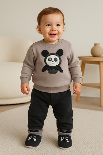 tinytrends Unisex Baby Lion Tracksuit Set with 3 Threaded Hoodies and Gift