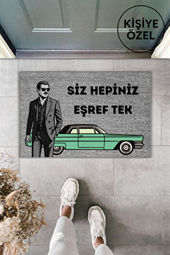 Dormot Modern Digital Printing Doormat – Gray Eşref Dream Doormat 70X45 cm