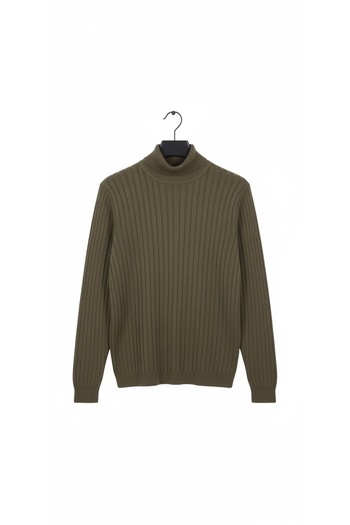 Minharir Men's Burgundy Stand Collar Thick Knit Sweater – Soft Texture, Winter, Comfortable Fit