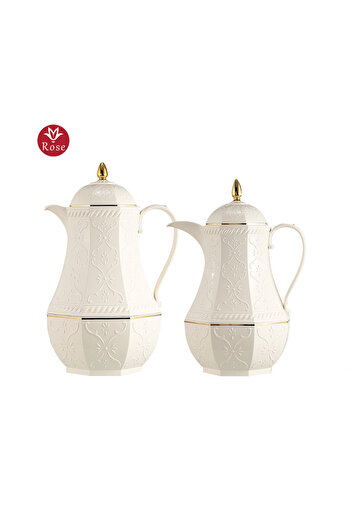 Rose Classic pattern tea and coffee thermos set consisting of 2 rose thermoses, capacity (1000 ml) for coffee and (1300 ml) for tea