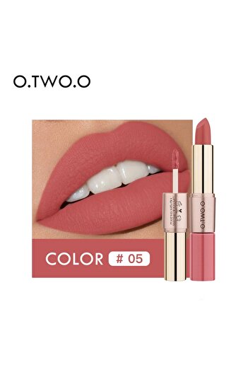 O.TWO.O Cosmetics 2-in-1 Matte Liquid Lipstick High Pigmented Long Lasting Lipstick (Color#5)