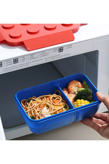 OEM Lunch Box, for children, 1050 ml, with cup included, Blue with Red Lid