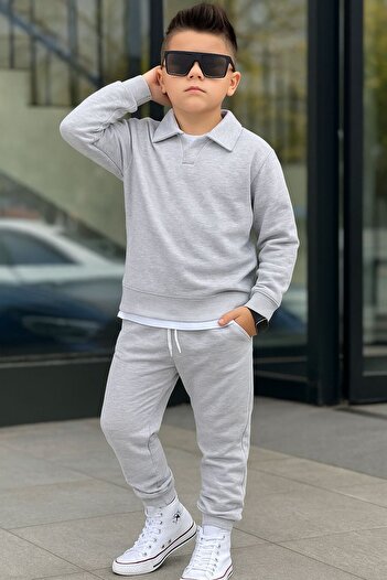 KOKOŞ BEBEK Oversize Men's Style Collar Suit - Age 3/10 - 31533