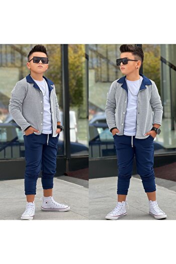 KOKOŞ BEBEK Boy's Shirt Style 3-Piece Set - Age 3/14 - 31531