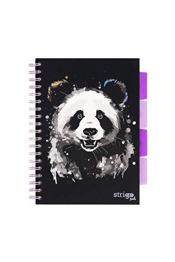 Strigo Spiral notebook and dividers Project Book PANDA B5, dictando, 200 pg, cardboard covers PADS097