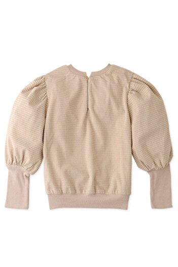 Gingersnaps Solid Girls' Sweater with Elastic Cuffs