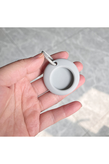 Choice GRAY Keychain for Apple AirTag Silicone Protective Case Cover Key Chain Anti-Loss Ring AirTags Acces
