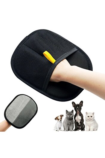 Choice 4pcs Black Pet Hair Remover Brush Kitten Hair Remover Gloves Deshedding Brush Glove for Dog Cat Doub