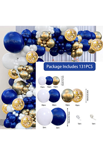 Choice Other MULTI 131pcs Navy Blue Gold White Arch Balloon Set Graduation Season Balloon Party Wedding Boy