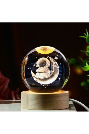 Choice 02 Warm light base LED Night Light Galaxy Crystal Ball Table Lamp 3D Planet Moon Glowing Planetary B