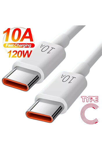 Choice 2m White 10A Type C To Type C Cable 120W Super Fast Charging Phone Charger USB C Data Cord For Samsu