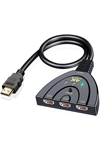 Choice مفتاح 3 في 1، 3 في 1 مخرج، متوافق مع HDMI، مفتاح 3 منافذ 4K/3D/1080P HDTV Splitter، دليل التوصيل والتشغيل