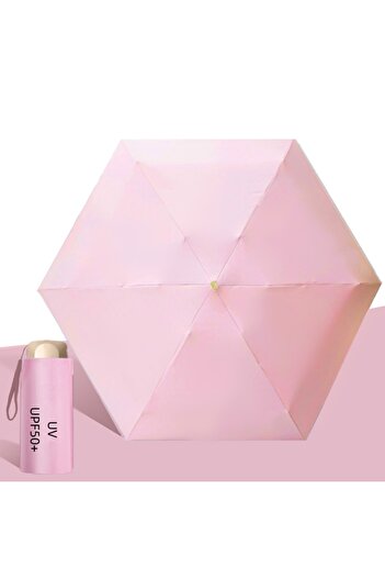 Choice Aluminum 6K Pink UPF50+ Umbrella Mini Pocket Sun Shade Umbrella Portable Vinyl Folding Rain Travel U