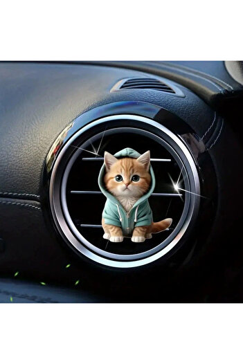 Choice blue 1PC Hoodie Kitten Finished Ventilating Clip Car Decoration Aromatreatment Acrylic Accessories