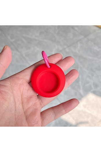 Choice Red Keychain for Apple AirTag Silicone Protective Case Cover Key Chain Anti-Loss Ring AirTags Access