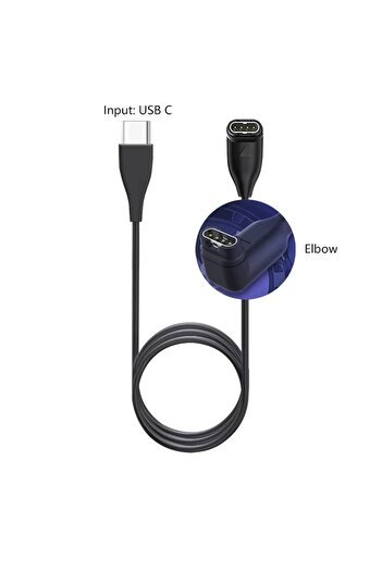Choice USB C-Elbow USB/ Type C Watch Charger Cable for Garmin Venu 2 plus/ Fenix 7S 7X 6S 6X 5S 5X Plus For