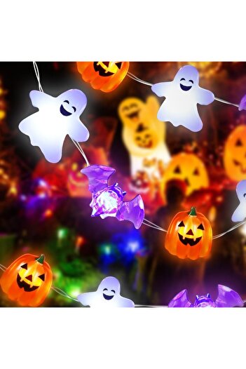 Choice 2M20LED Cold White 1pc 20/30 LED Halloween Copper Wire String Light With Mini Ghost Pumpkin Bat Wate
