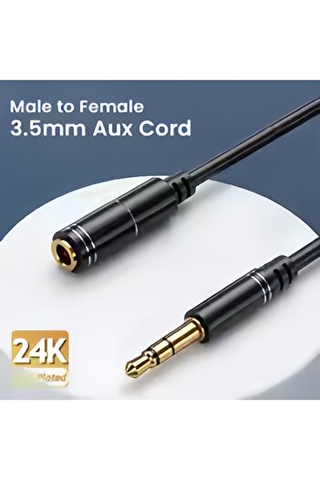 Choice 1m Black 3.5mm Audio Extension Cable (1m/2m/3m/5m)-Gold Plated Male to Female Stereo Aux Cable - Hea
