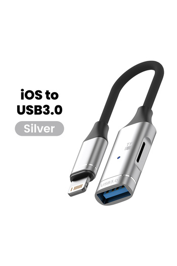 Choice ios silver Elough 2 in 1 Type c to USB3.0 OTG Adapter Mobile Phone Card Reader for iphone 1516 Samsu
