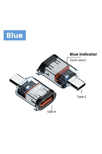 Choice Blue C Male to U USB 3.2 to Type C Adapter OTG Fast Charging 120W 10GB High Speed Data Audio Transfe