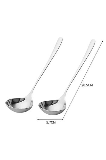 Choice 2PCS 2/1Pcs Stainless Steel Spoon Thicken Long Handle Soup Spoons For Hot Pot Scoops Colander Home K