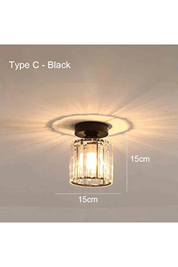 Choice Neutral light Black-Round Nordic LED Acrylic Ceiling lamp Aisle Corridor E27 Lamp For Living Room Be