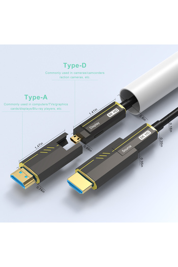 Choice 15m 8K HDMI 2.1 Cable Fiber Optic 8K 60Hz 4K 120Hz Industrial Grade Optical Fiber Cable Micro HDMI T