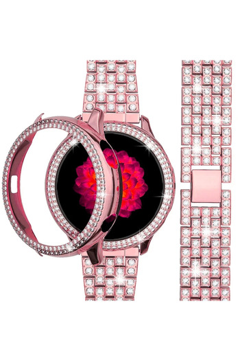 Choice Galaxy watch 4 40mm Rose Pink kits Strap Case Protector For Samsung Galaxy Watch 6 5 40mm 44mm Metal