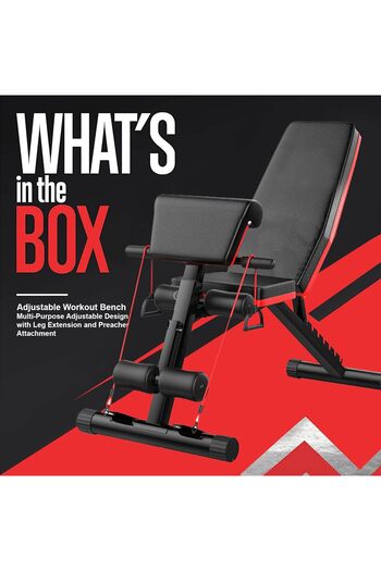 Rovyfota Rovyfot Adjustable Weight Bench, Multi-Purpose Strength Training Bench Holds 750 lbs for Full Body E