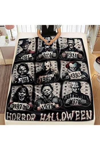 Choice 100x150cm(3.3X4.9FT GT-402 VIKAMA Horror Classic Yearbook Cover Blanket Halloween Party Theme Decora