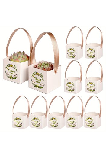 Choice 6.3X6.3X6.3Cm WHITE 12 件套 Succulent Wrap Gift Boxes, Fits for 2.36 Inch Pots Mini Kraft Paper Succul