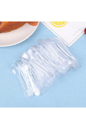 Choice Transparent 100Pcs Mini Plastic Spoons Flatware Spoons For Jelly Ice Cream Dessert Appetizer Plastic