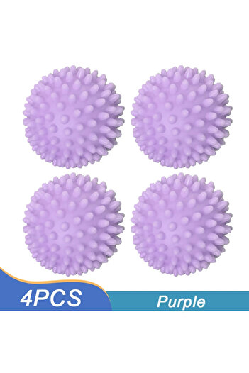 Choice 4Pcs Purple 4Pcs PVC Dryer Ball Reusable Laundry Ball Washing Machine Drying Fabric Softener Ball fo