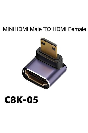 Choice C8K-05 Mini MINIHDMI/Micro HDMI MicroHDMI TO HDMI-Compatible Adapter 90 270 Degree Right Angle Male